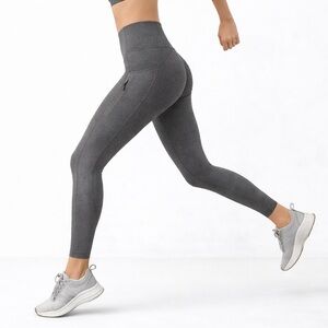 Athleta grey High Rise Leggings XSP Side Pocket Zip Athleisure